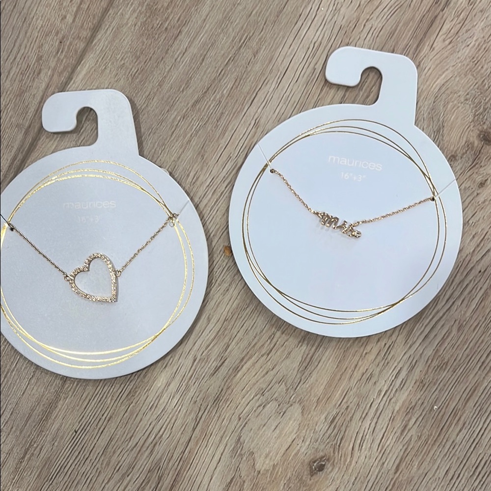 Maurices Gold Heart Pendant Necklace Set